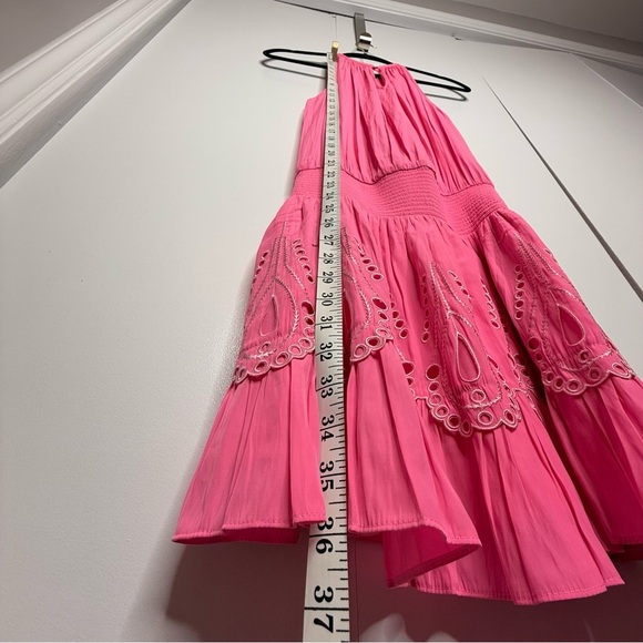 Ramy Brook - Tilly Smocked Mini Dress high neck pink eyelet - XS NWT - Picture 11 of 12